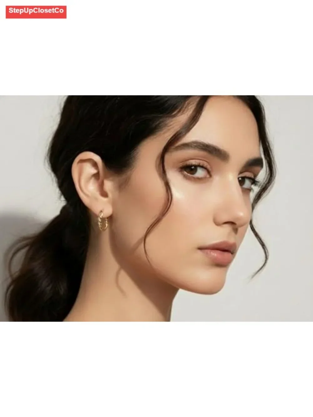 14K Gold Plated Twisted Hoop Earrings for Women - 15mm Small Dainty Chunky Rope